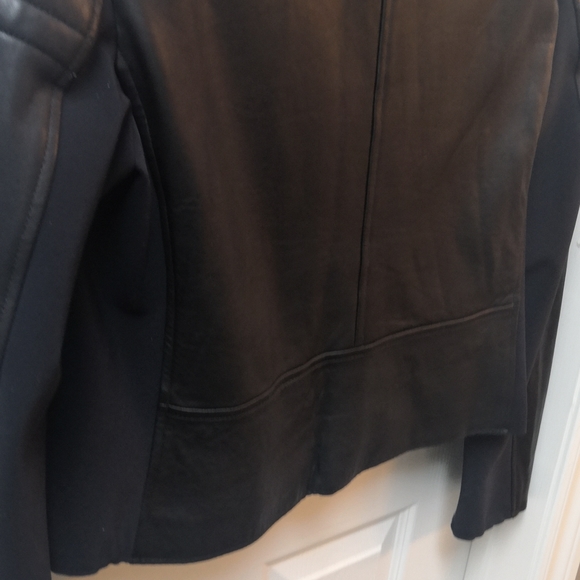 Elie Tahari Lamb Leather Bomber Jacket, sz Large - Picture 8 of 11